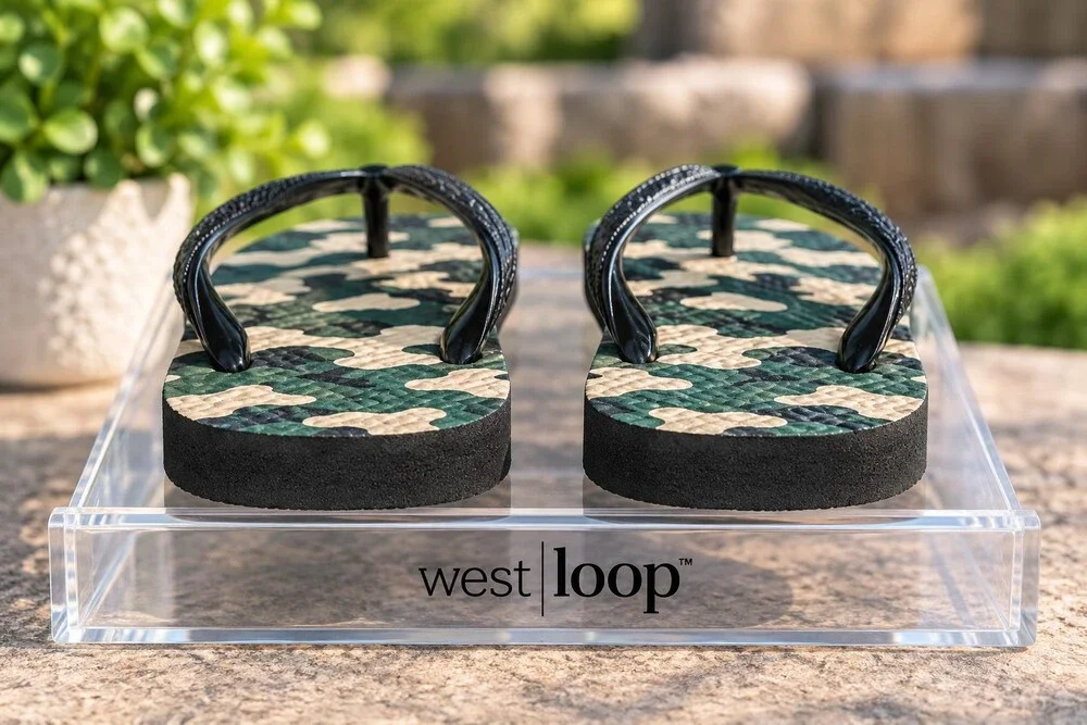 West Loop Boy's Foam Camo Flip Flops Sandals Shower Shoes Small (13/1)